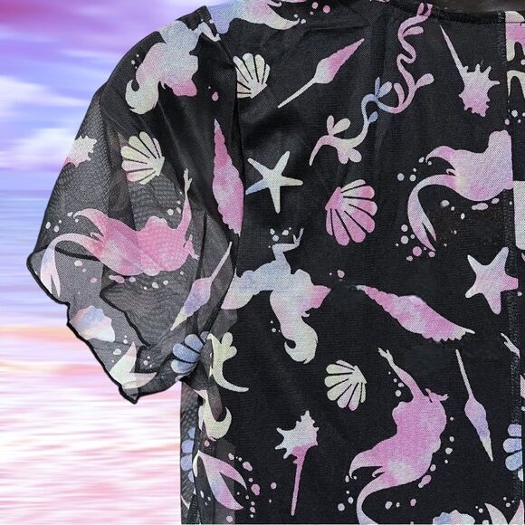 Torrid Disney The Little Mermaid Mesh T-Shirt Midi Dress NWT - Picture 14 of 15
